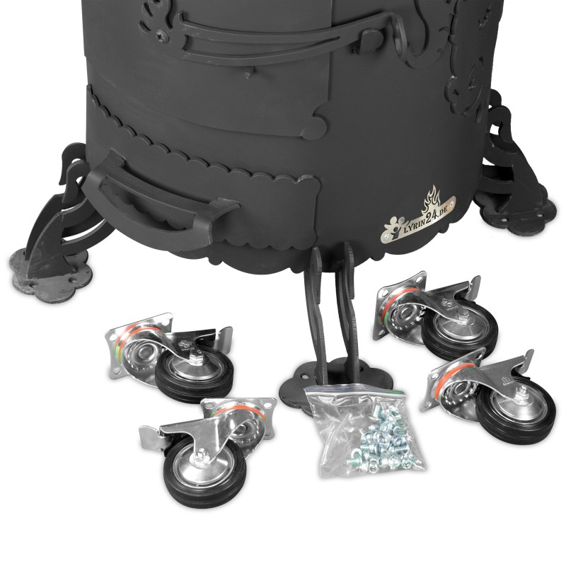 Bär mit Räder in Set, Bärstarke Utchak Ofen Ø345-290 mm, 4mm Stahl , 6-12L Kazan