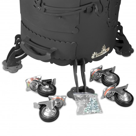 Bär mit Räder in Set, Bärstarke Utchak Ofen Ø345-290 mm, 4mm Stahl , 6-12L Kazan