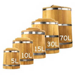 50L Holzgefäß zum Einlegen für Gemüsen, (Bottich) mit Deckel und Drückplatte.