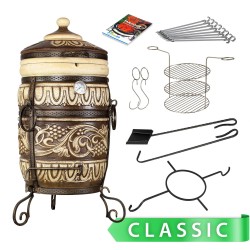Lyrin24 Tandoor Ofen Muskat M Classic Set von Lyrin24 inklusive Spießen und Grillzubehör