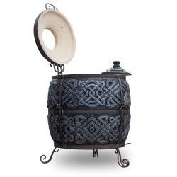 Wärmegedämmter Tandoor aus Schamottton Graphit (Komplett-Set, 285 kg)