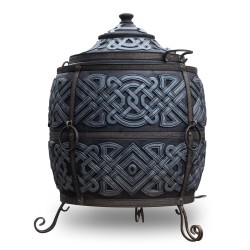 Wärmegedämmter Tandoor aus Schamottton Graphit (Komplett-Set, 285 kg)