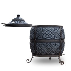 Wärmegedämmter Tandoor aus Schamottton Graphit (Komplett-Set, 285 kg)