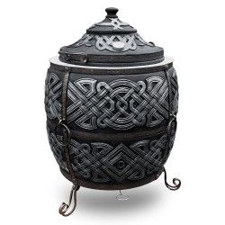 Wärmegedämmter Tandoor aus Schamottton Graphit (Komplett-Set, 285 kg)