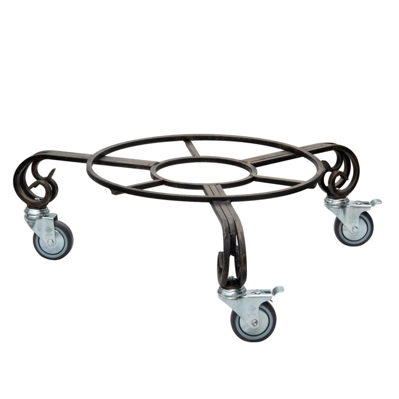 Mobile tandoor stand with wheels – wrought iron, heavy-duty