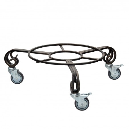 Mobile tandoor stand with wheels – wrought iron, heavy-duty