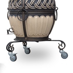 Mobiler Tandoor-Ständer mit Rollen – Schmiedeeisen, Schwerlast