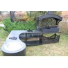 Barbecue area with a corner table "Tamerlan +" (for installation in a gazebo), barbecue with a sink
