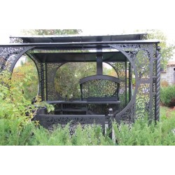 Barbecue area with a corner table "Tamerlan +" (for installation in a gazebo), barbecue with a sink