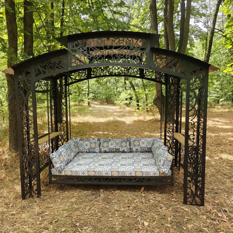 Gartenschaukelbett „Venedig“, Pergolaschaukel mit Kissen