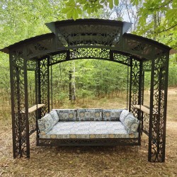 Gartenschaukelbett „Venedig“, Pergolaschaukel mit Kissen