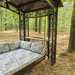Garden swing bed "Venice", pergola swing with cushions