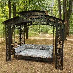 Gartenschaukelbett „Venedig“, Pergolaschaukel mit Kissen