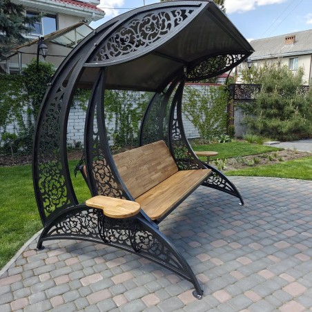 Garden swing "Dubai", powder-coated, seat base material - oak