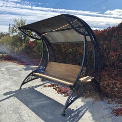 Садовые качели "Дубаи" , порошковая окраска, материал основы сидения - дуб