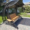 Garden swing "Dubai", powder-coated, seat base material - oak