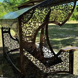 Garden swing "Emir" (with a soft part), seat base material - metal