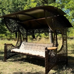 Garden swing "Emir" (with a soft part), seat base material - metal