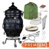 Tandoor Set Thor 2 Schwarz Schamott Ofen, Gartenfeuerstelle, Outdoor Küche.