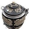 3-in-1 Deckel des Lyrin24 Grand Tandyr Titan Tandoor Lehmofens mit Thermometer und Edelstahlplatte