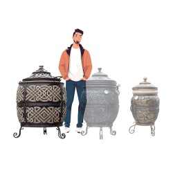 Größenvergleich des Lyrin24 Grand Tandyr Titan Tandoor Lehmofens mit weiteren Grand Tandyr Modellen