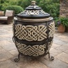 Lyrin24 Grand Tandyr Titan Tandoor Lehmofen aus Schamott-Keramik im Garten mit Premium Ausstattung