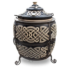 Lyrin24 Titan Tandoor Lehmofen aus Schamott-Keramik mit Premium Ausstattung