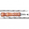Шампур из нержавеющей стали  с деревянной ручкой  730*3*12 мм