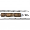 Шампур из нержавеющей стали 730*3*12 мм с деревянной ручкой